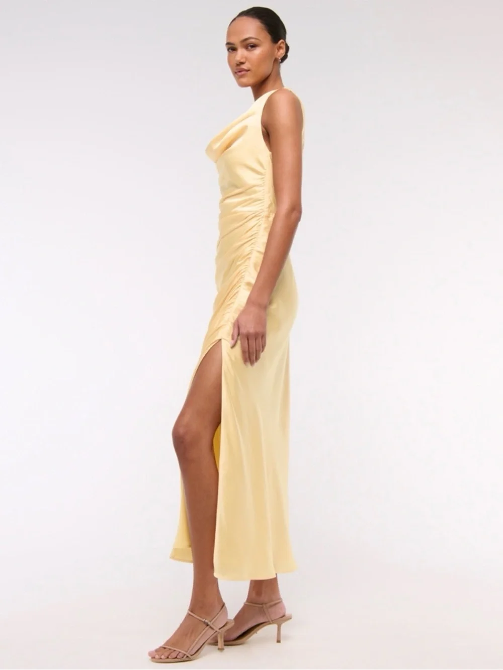 Abercrombie Satin Cowl Neck Maxi Dress